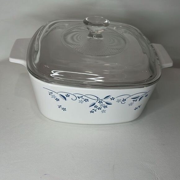 Corning Ware Blue Provincial 1.5 L Casserole Dish Square 7 In Tally 3 In Wide - Picture 3 of 10